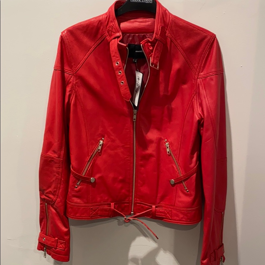 Lipstick Red Leather Jacket
